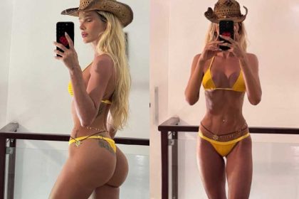“nas-sextas-usamos-amarelo”:-yasmin-brunet-posa-de-biquini-e-arranca-elogios