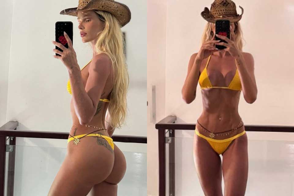 “nas-sextas-usamos-amarelo”:-yasmin-brunet-posa-de-biquini-e-arranca-elogios